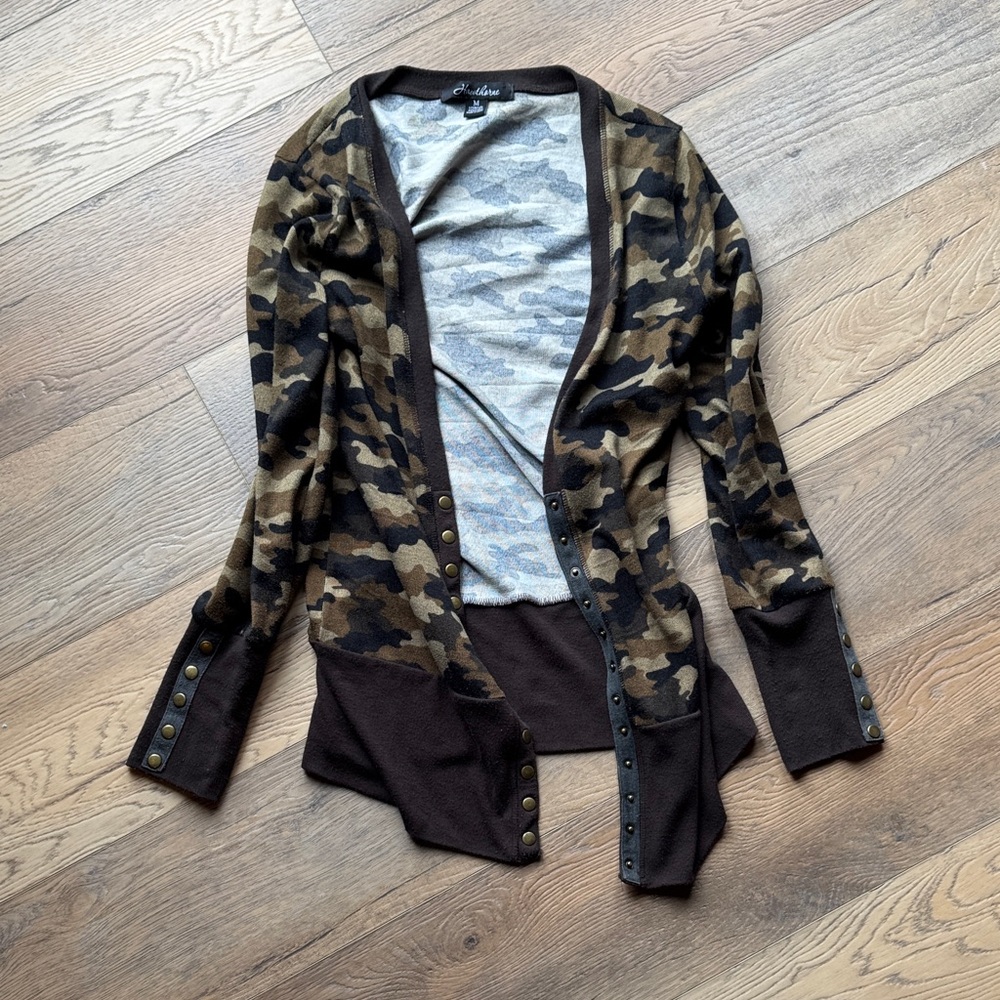Camouflage Button-Up Cardigan